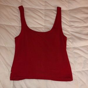 Red tank top crop top